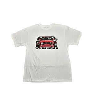 Vintage Bimmer BMW E30 Graphic T-Shirt Mens XL White Cotton Short Sleeve Tee‎